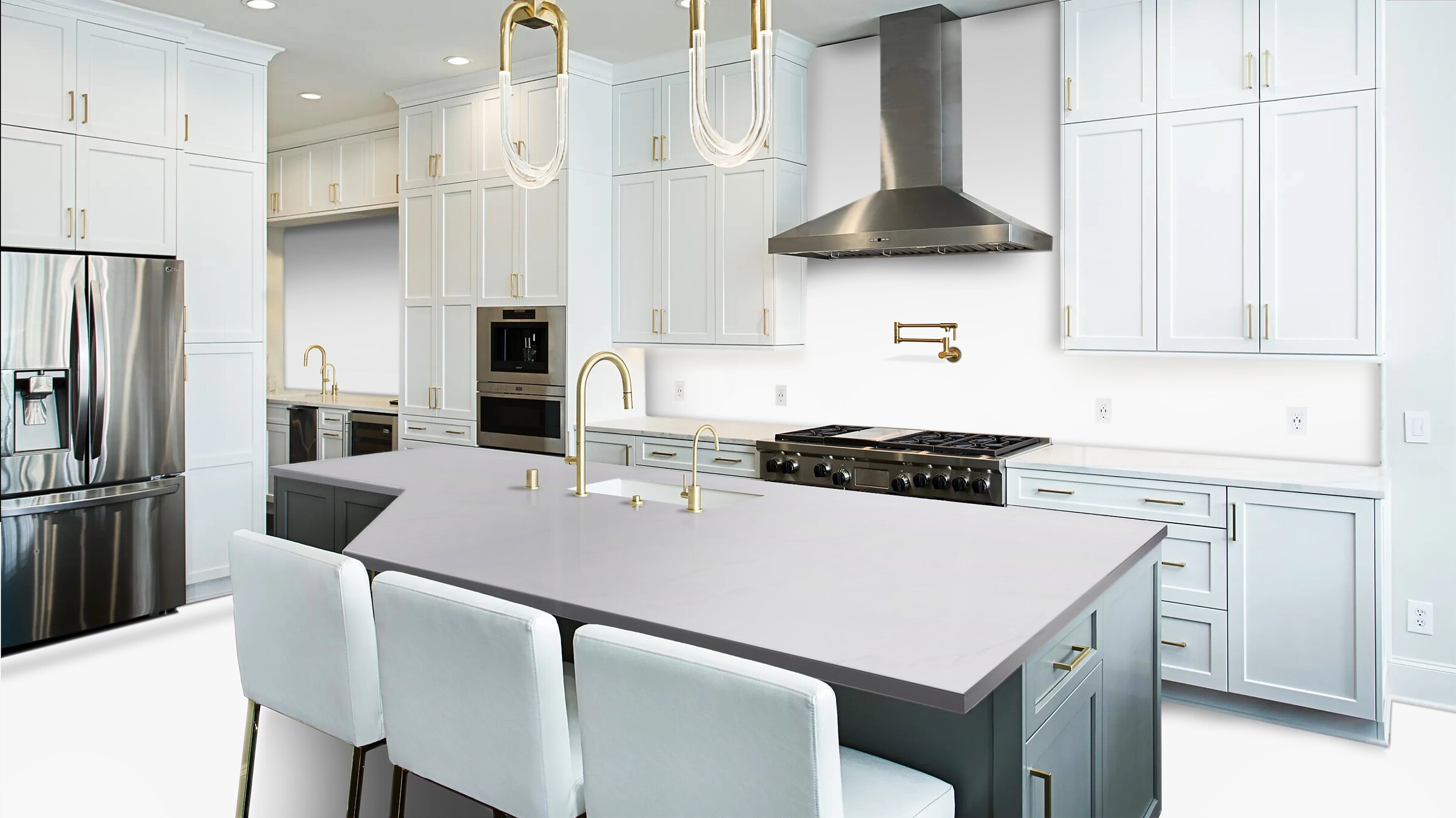 Carrara White Zero surface in a real kitchen setting